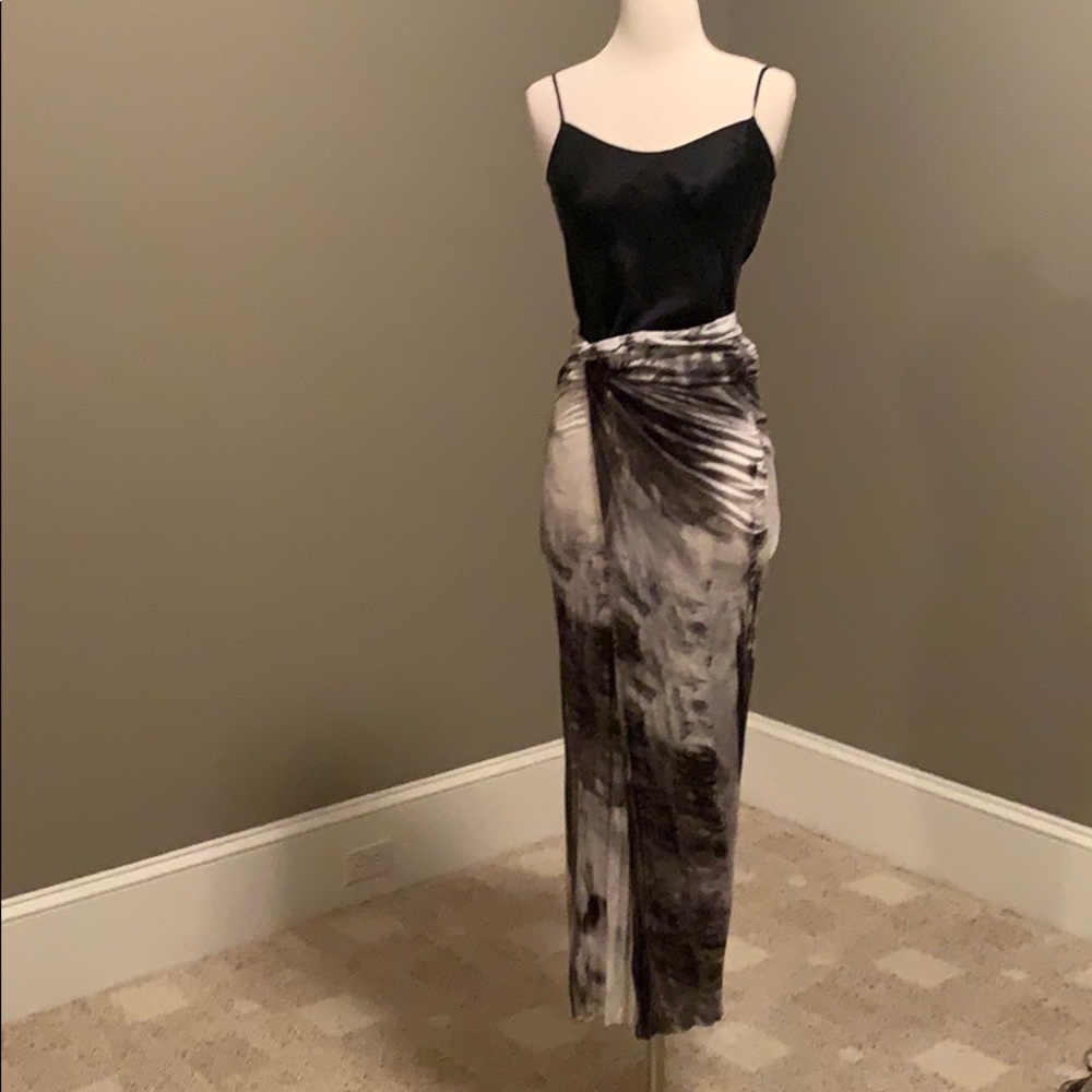 Helmut Lang Asymmetrical Marble Maxi Skirt